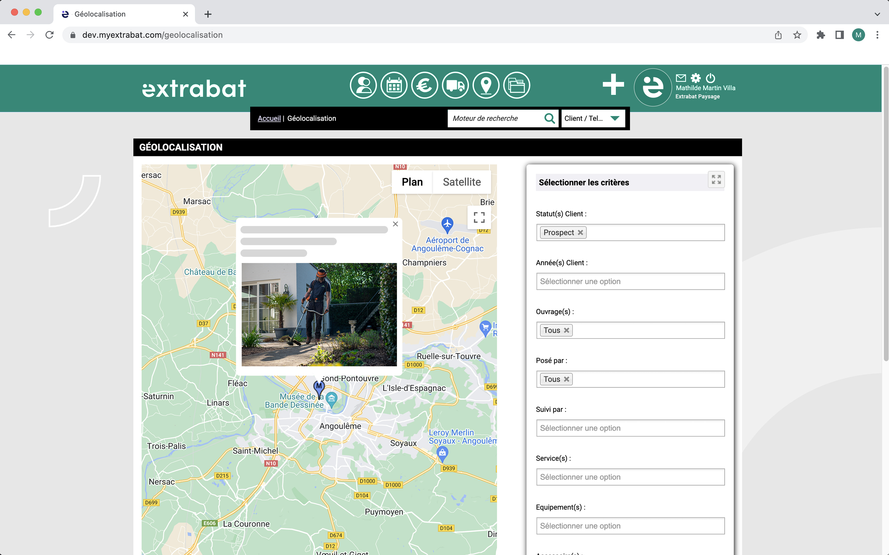 screenshot of Extrabat Paysage